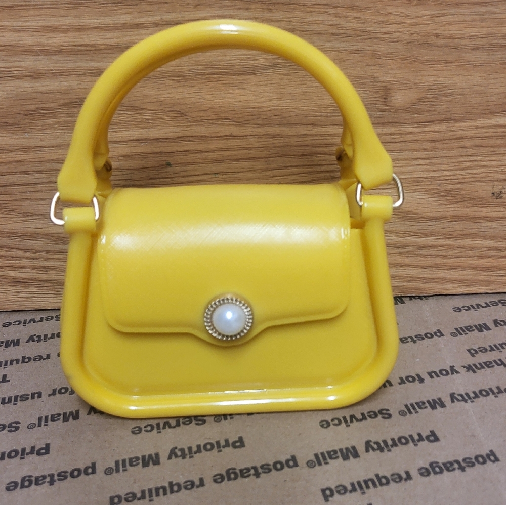 Mini Purse Yellow with Costume Pearl Snap latch Women/Girls